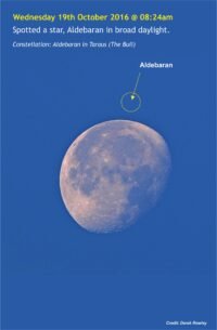 Aldebaran star in broad daylight.