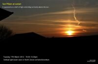 Vertical light beam seen in North Devon