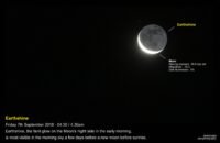 Earthshine (26 days old) – rising in the morning