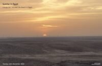 A large sunrise in Egypt